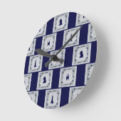Collage Delft blue tiles Runde Wanduhr (Winkel)