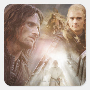 Collage der Charaktere Quadratischer Aufkleber