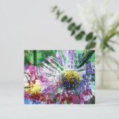 Collage der gemischten Media-Blume Postkarte (Stehend Vorderseite)