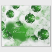 Collage der grünen Schneeflocke-Weihnachtsbälle Geschenkpapier (Flach)