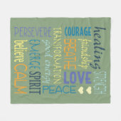 Collage der heilenden Wörter Fleecedecke (Vorderseite (Horizontal))