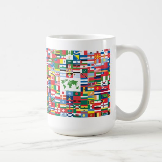 Collage der Landesflaggen von der ganzen Welt Kaffeetasse (Rechts)