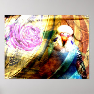 Collage der Rose - Drucken Poster
