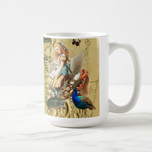 Collage der Vintagen Alice im Wunderland Kaffeetasse (Rechts)