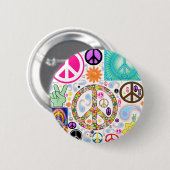 Collage des Friedens Button (Vorne & Hinten)