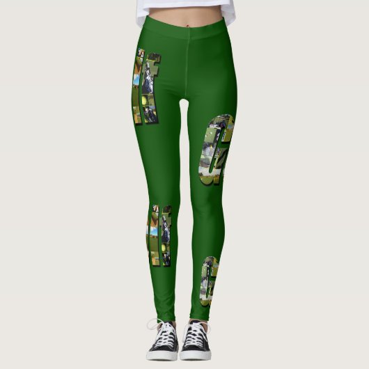Collage des Golf Picture, Green Leggings (Vorderseite)