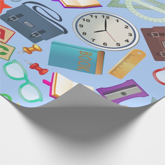 Collage des Schulbedarfs Geschenkpapier (Ecke)