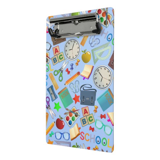 Collage des Schulbedarfs Mini Klemmbrett (Gewinkelt2)