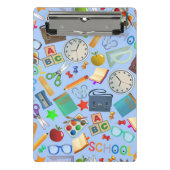 Collage des Schulbedarfs Mini Klemmbrett (Vorderseite)