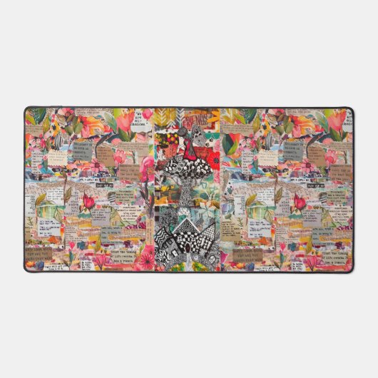 Collage Desk Mat für Mixed Media Pop Schreibtischunterlage (Vorderseite)