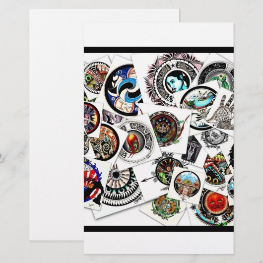 Collage Drawing Briefpapier (Vorne/Hinten)