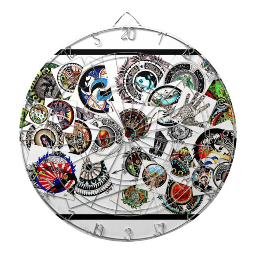 Collage Drawing Dartscheibe (vorne)