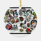 Collage Drawing Keramik Ornament (Vorne)