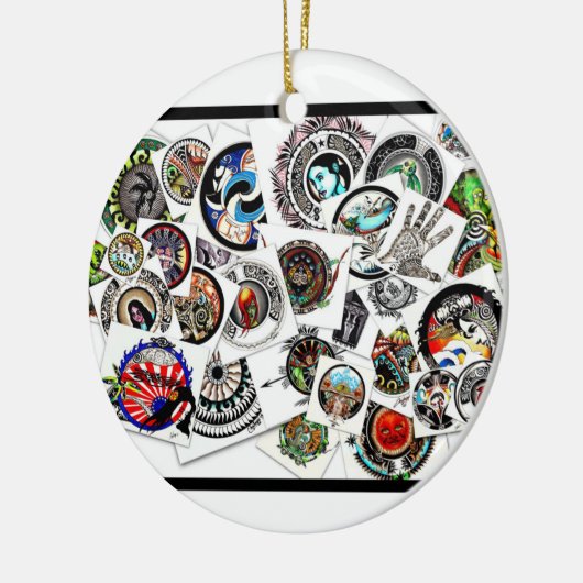 Collage Drawing Keramik Ornament (Links)