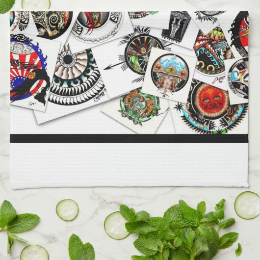 Collage Drawing Küchentuch (Gefaltet)