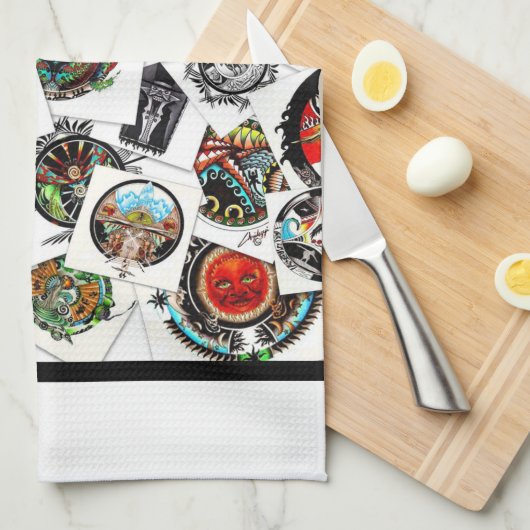 Collage Drawing Küchentuch (Viertel Falte)