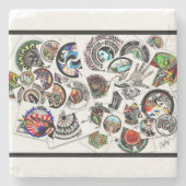 Collage Drawing Steinuntersetzer (Vorderseite)