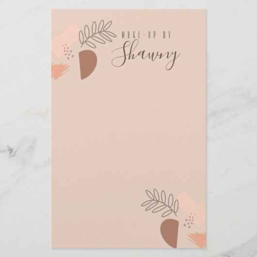 Collage Earth Tone Makeup Artist Salon Beauty Briefpapier (Vorderseite)