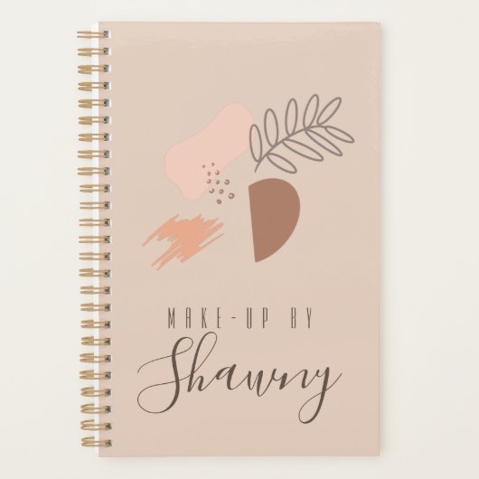 Collage Earth Tone Makeup Artist Salon Beauty Planer (Vorderseite)