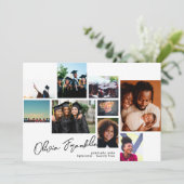 Collage Editable Multi Foto Graduation Party Einladung (Stehend Vorderseite)