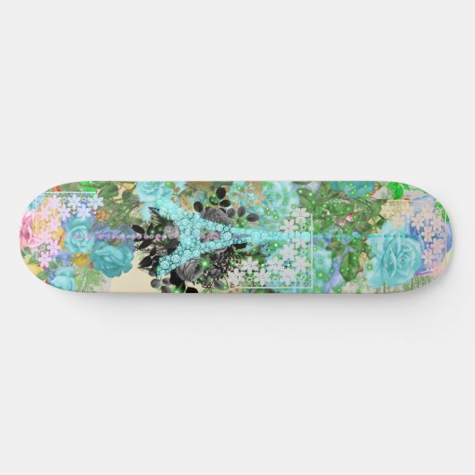 Collage & Eiffelturm Skateboard (Horizontal)