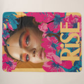 Collage einer Frau mit lebendigen Blumen Sherpadecke (Vorderseite (Horizontal))