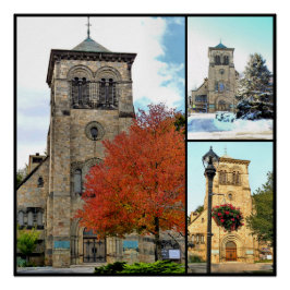 Collage - Erste Pfarrkirche in Plymouth, MA Poster