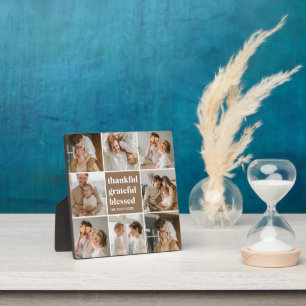 Collage Family Foto   Dankbar, gesegnet Fotoplatte