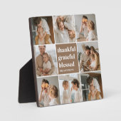 Collage Family Foto | Dankbar, gesegnet Fotoplatte (Vorderseite)