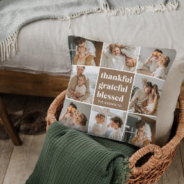 Collage Family Foto | Dankbar, gesegnet Kissen