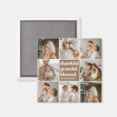Collage Family Foto | Dankbar, gesegnet Magnet (Vorderseite/Rückseite)