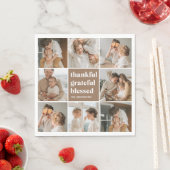 Collage Family Foto | Dankbar, gesegnet Serviette (Beispiel)