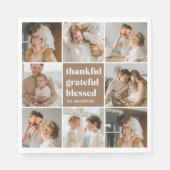 Collage Family Foto | Dankbar, gesegnet Serviette (Vorderseite)