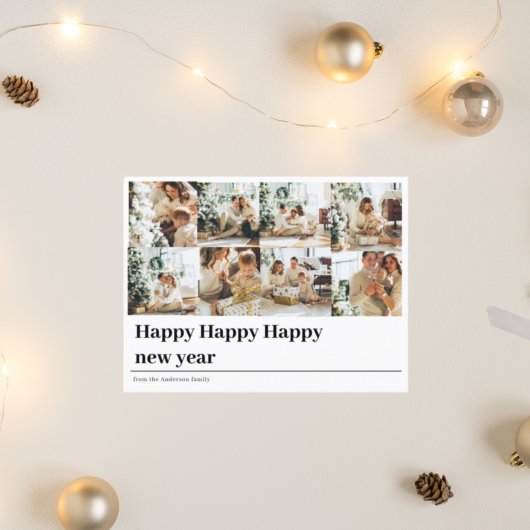 Collage Family Foto | Frohes Neues Jahr Postkarte