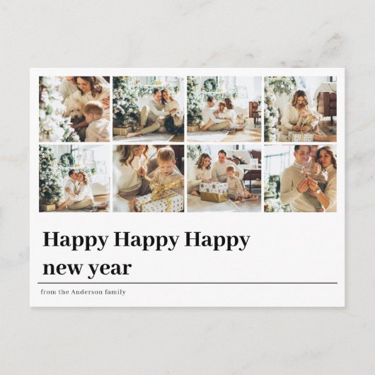 Collage Family Foto | Frohes Neues Jahr Postkarte (Vorderseite)