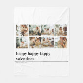 Collage Family Foto | Happy Valentines Fleecedecke (Vorderseite)