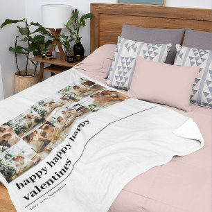 Collage Family Foto   Happy Valentines Fleecedecke