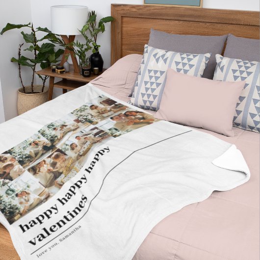 Collage Family Foto | Happy Valentines Fleecedecke