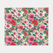 Collage, Farbmuster gestrichener Blume, Aquarell 2 Fleecedecke (Vorderseite (Horizontal))