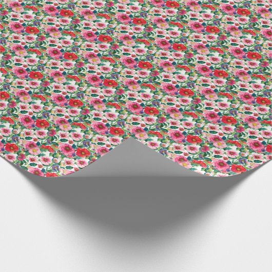 Collage, Farbmuster gestrichener Blume, Aquarell 2 Geschenkpapier (Ecke)