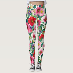 Collage, Farbmuster gestrichener Blume, Aquarell 2 Leggings