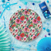 Collage, Farbmuster gestrichener Blume, Aquarell 2 Pappteller (Party)