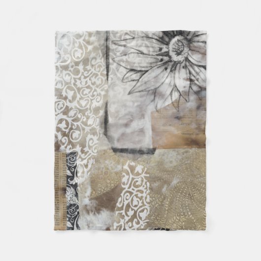 Collage Fleur II Fleecedecke (Vorderseite)