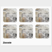 Collage Fleur II Quadratischer Aufkleber (Blatt)