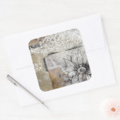 Collage Fleur II Quadratischer Aufkleber (Umschlag)