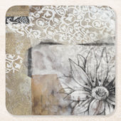 Collage Fleur II Rechteckiger Pappuntersetzer (Vorderseite)