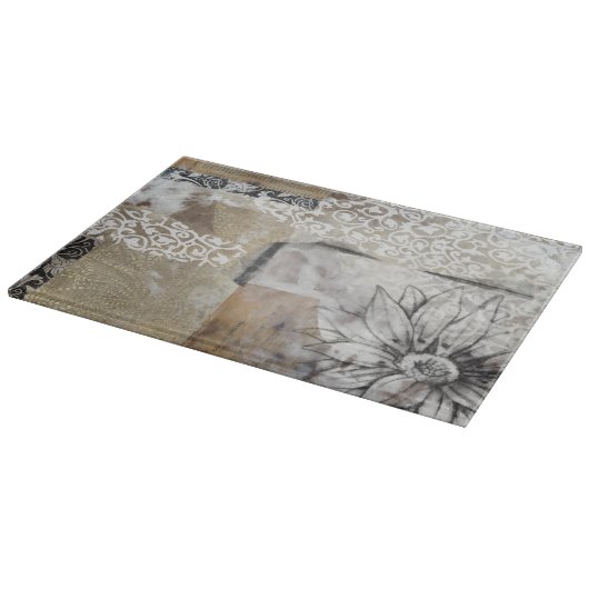 Collage Fleur II Schneidebrett (Ecke)