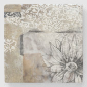 Collage Fleur II Steinuntersetzer (Vorderseite)