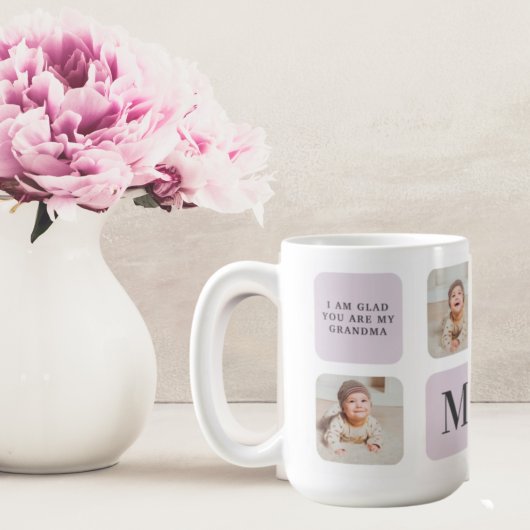 Collage Foto & Beste Oma je Bestes Lila Geschenk Kaffeetasse