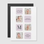 Collage Foto & Beste Oma je Bestes Lila Geschenk Magnetkarte (Vorne/Hinten)